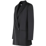 Blazer doppiopetto con revers a lancia bikini in nero 