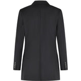 Blazer doppiopetto con revers a lancia bikini in nero 