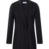 Blazer doppiopetto con revers a lancia bikini in nero 