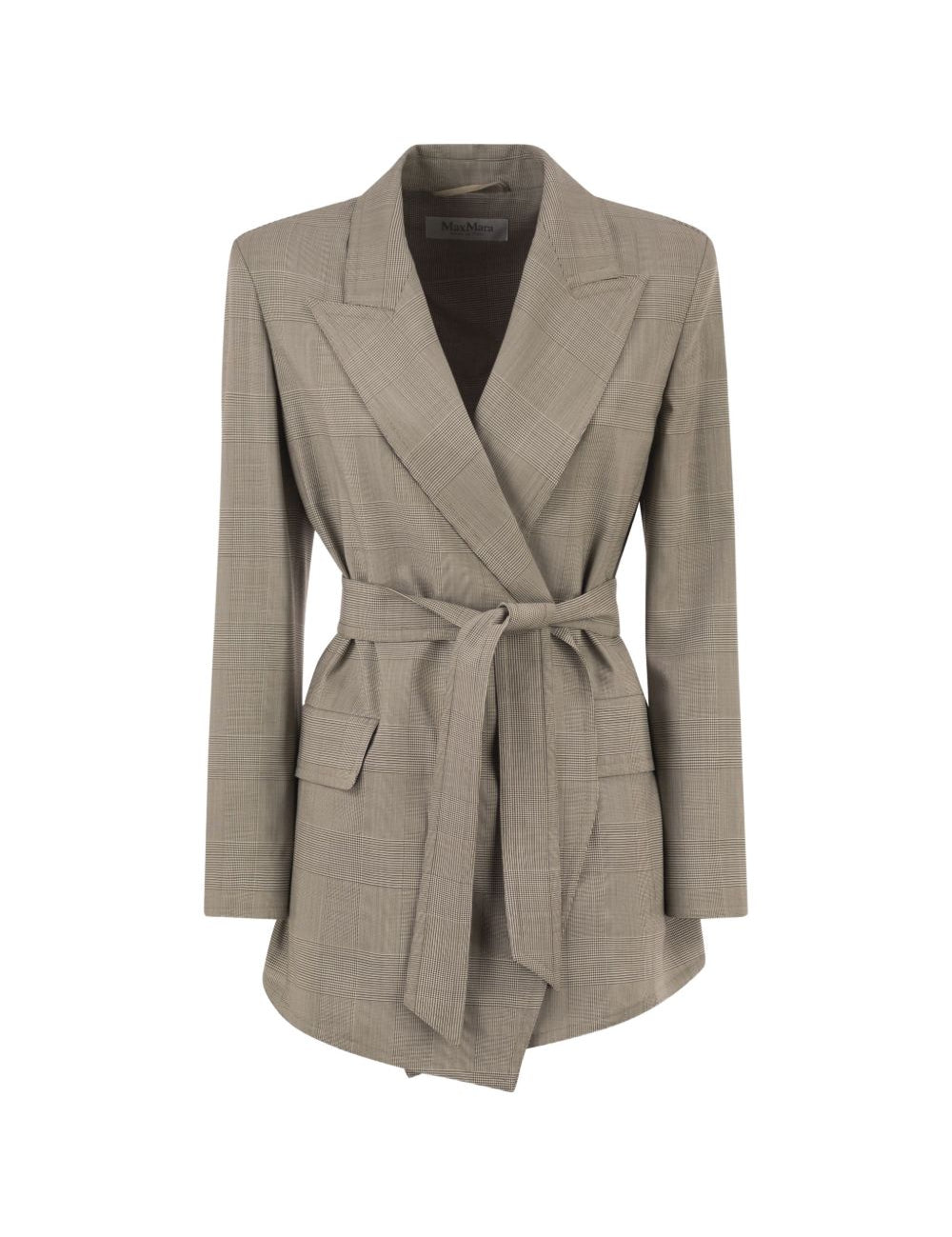 Giacca con cintura nasello in verde khaki 