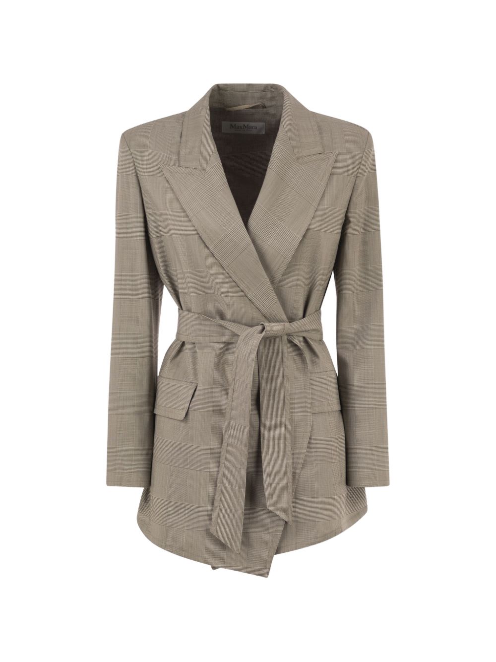 Giacca con cintura nasello in verde khaki 