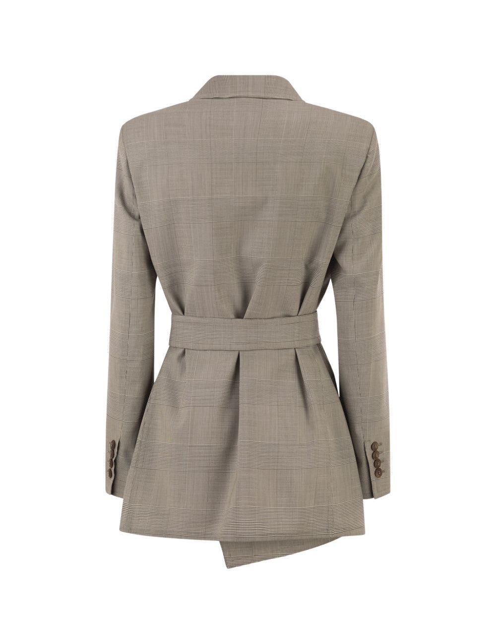 Giacca con cintura nasello in verde khaki 