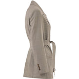 Giacca con cintura nasello in verde khaki 