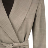 Giacca con cintura nasello in verde khaki 