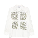 Camicia in seta con stampa filtro in bianco 