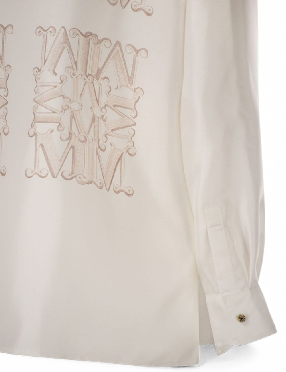 Camicia in seta con stampa filtro in bianco 