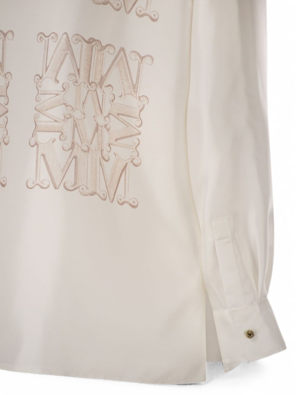 Camicia in seta con stampa filtro in bianco 