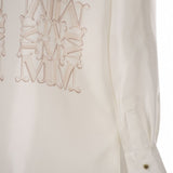 Camicia in seta con stampa filtro in bianco 
