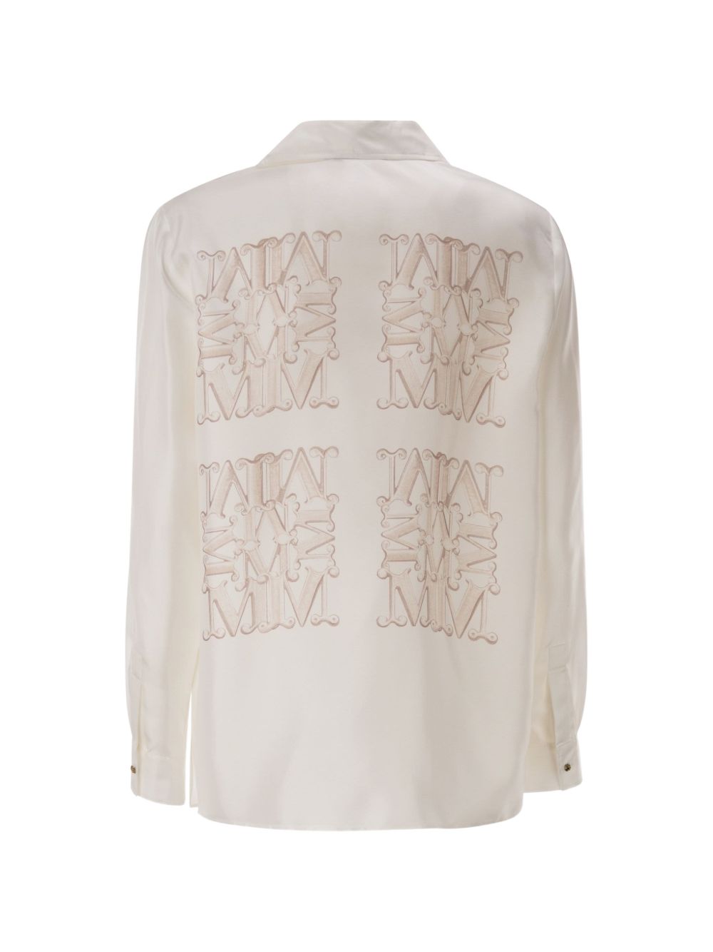Camicia in seta con stampa filtro in bianco 