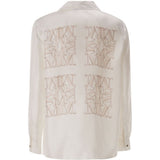 Camicia in seta con stampa filtro in bianco 