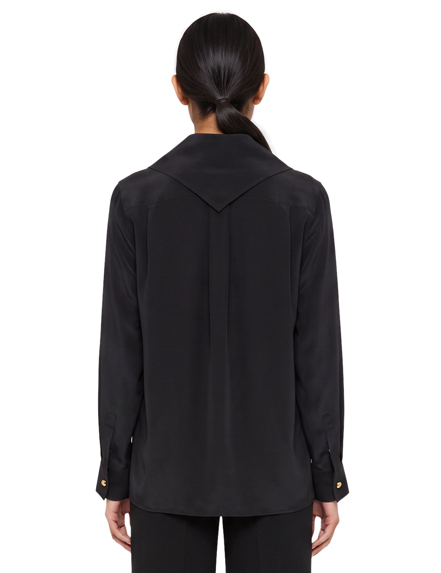 Camicia con dettaglio a foulard Dry in nero 