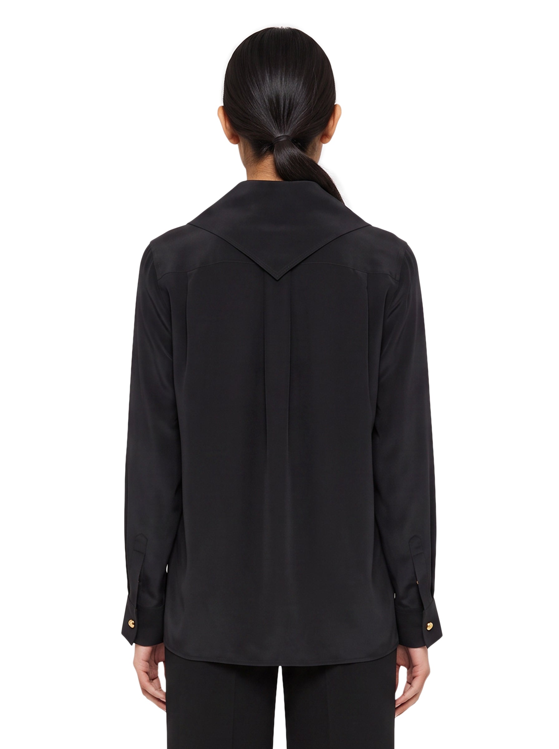 Camicia con dettaglio a foulard Dry in nero 