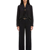 Camicia con dettaglio a foulard Dry in nero 