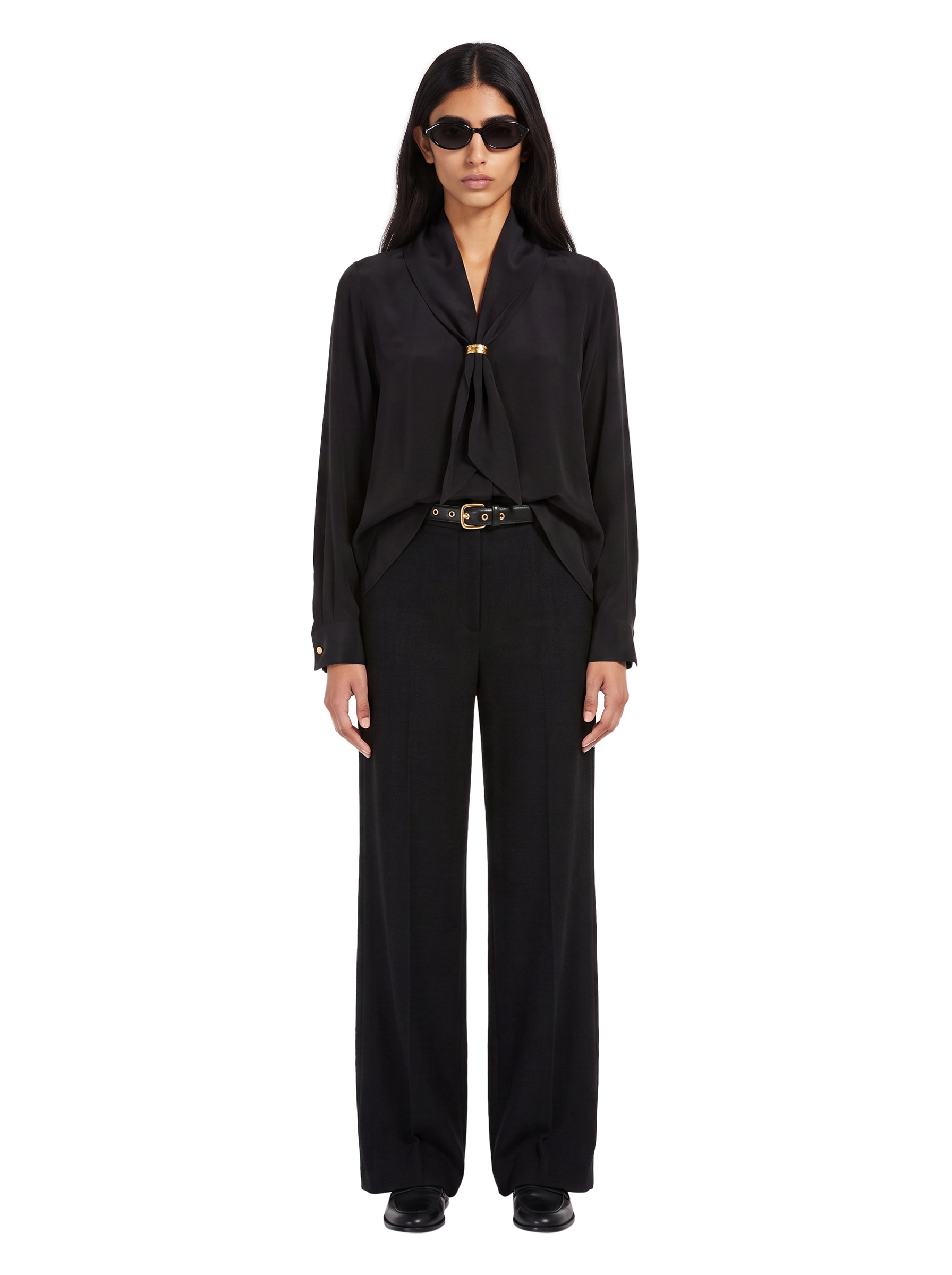 Camicia con dettaglio a foulard Dry in nero 