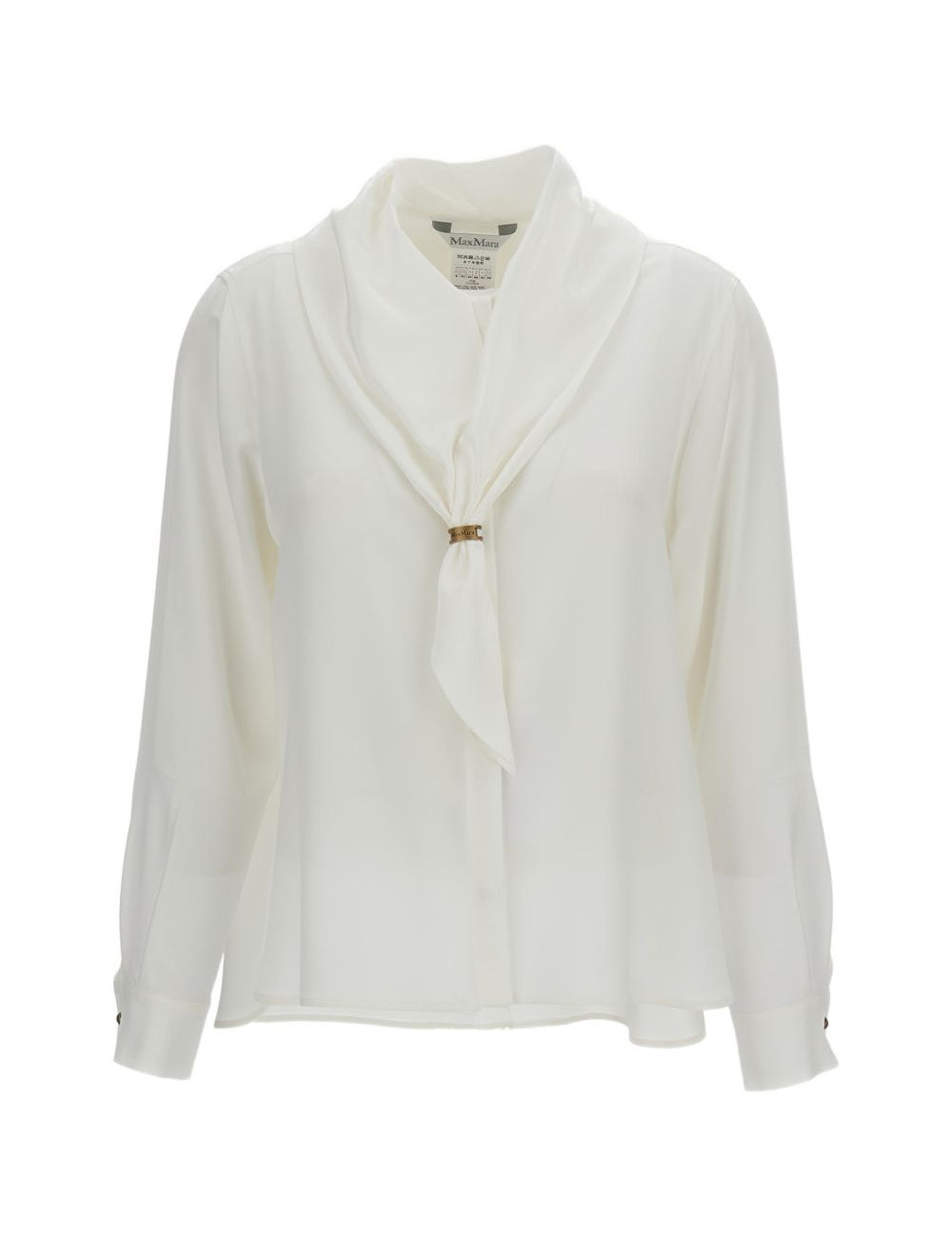 Camicia con dettaglio a foulard dry in bainco 