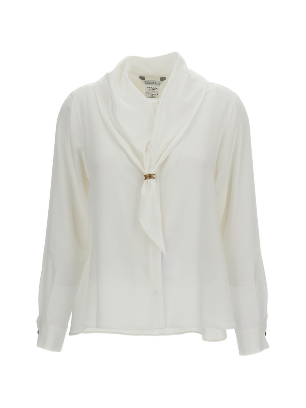 Camicia con dettaglio a foulard dry in bainco 