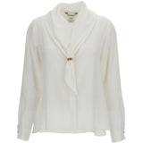 Camicia con dettaglio a foulard dry in bainco 