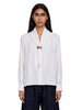 Camicia con dettaglio a foulard dry in bainco