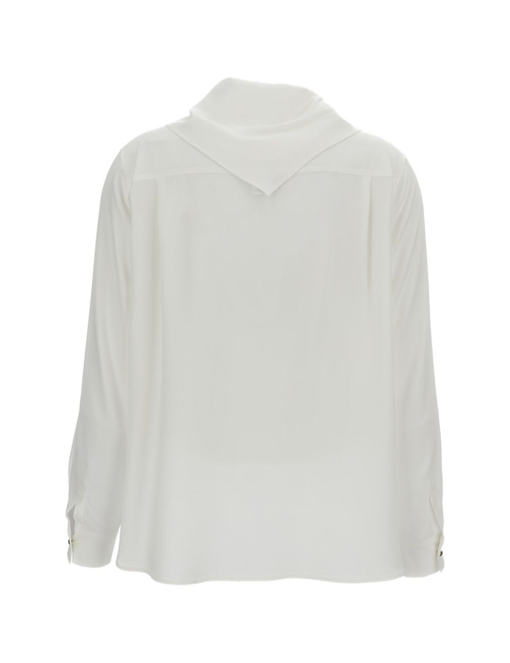 Camicia con dettaglio a foulard dry in bainco 