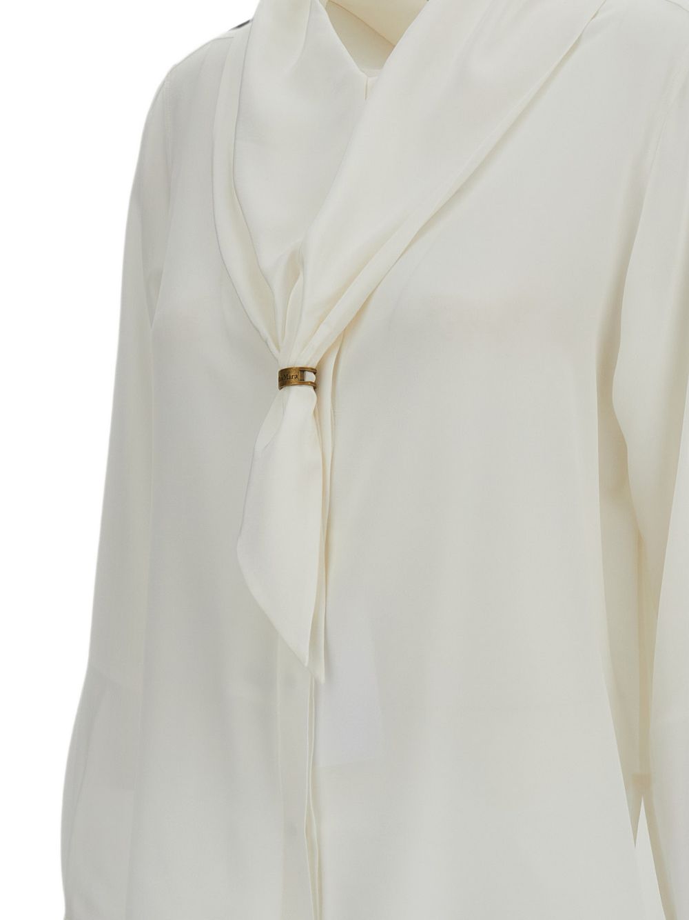 Camicia con dettaglio a foulard dry in bainco 