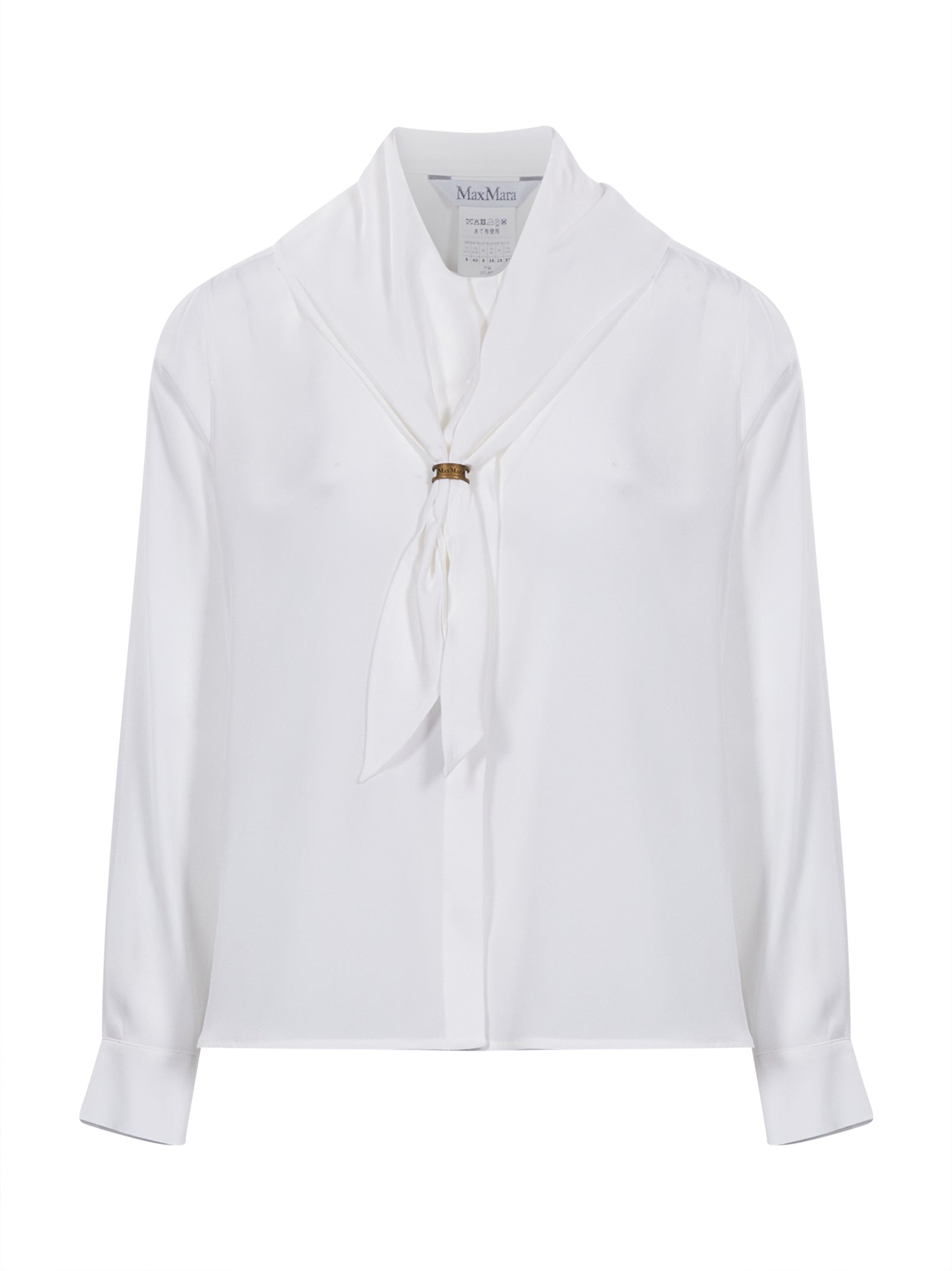 Camicia con dettaglio a foulard dry in bainco 