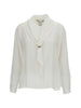 Shirt with dry scarf detail in white