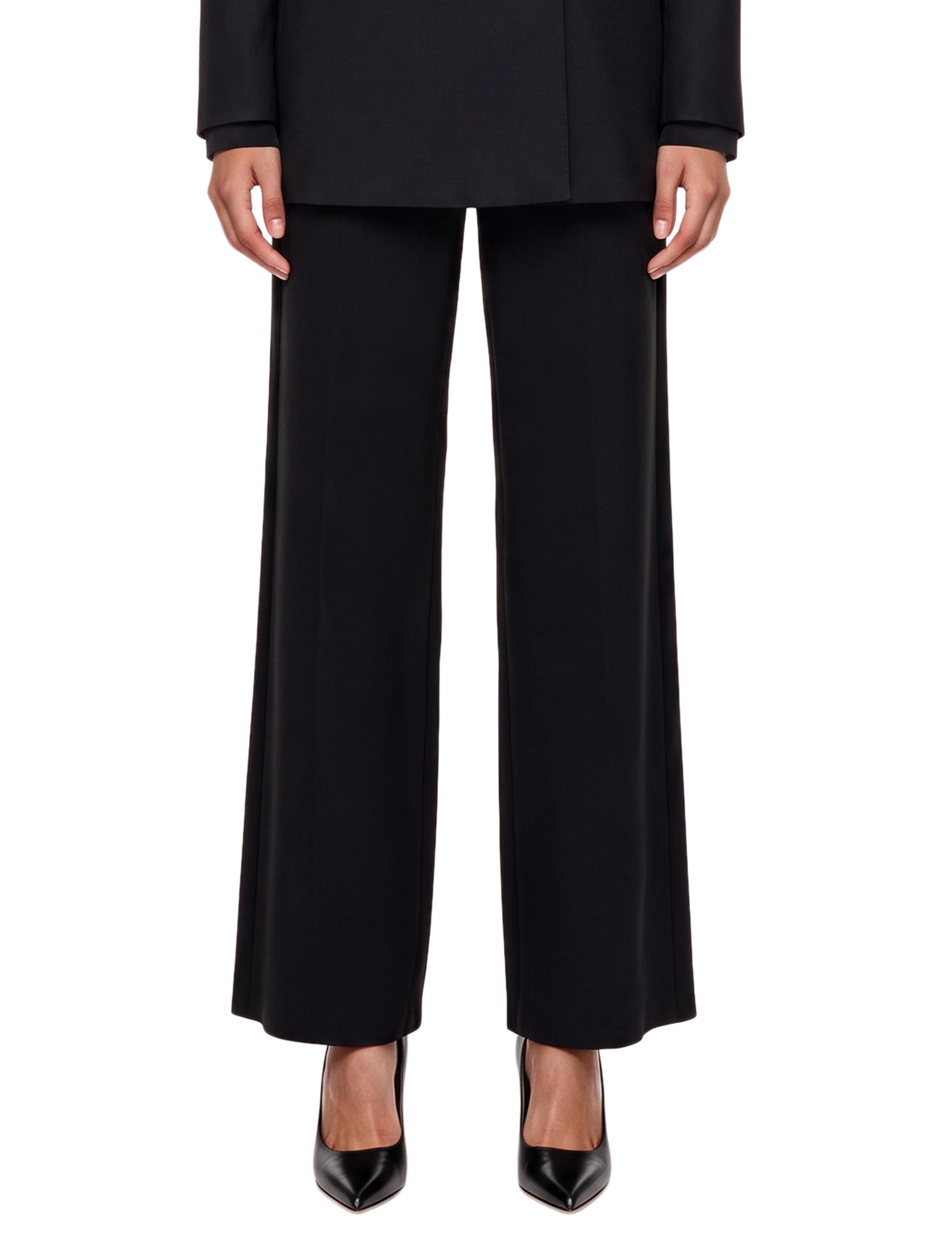 Pantalone wide leg in cady Alaggio in nero 