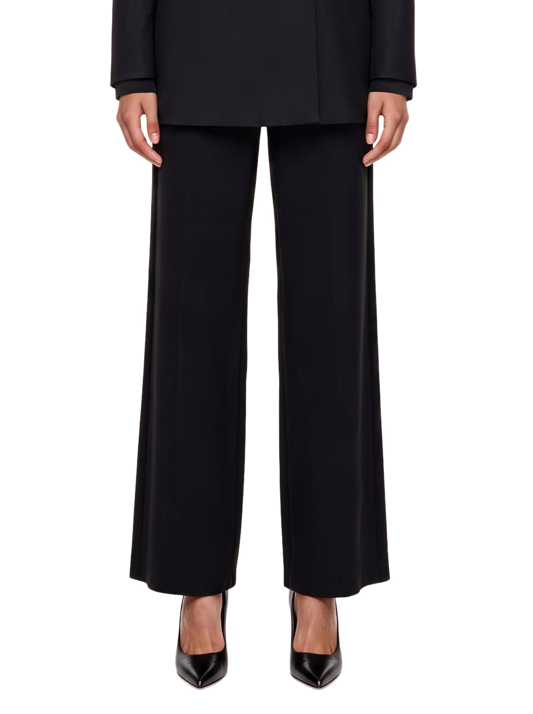 Pantalone wide leg in cady Alaggio in nero 
