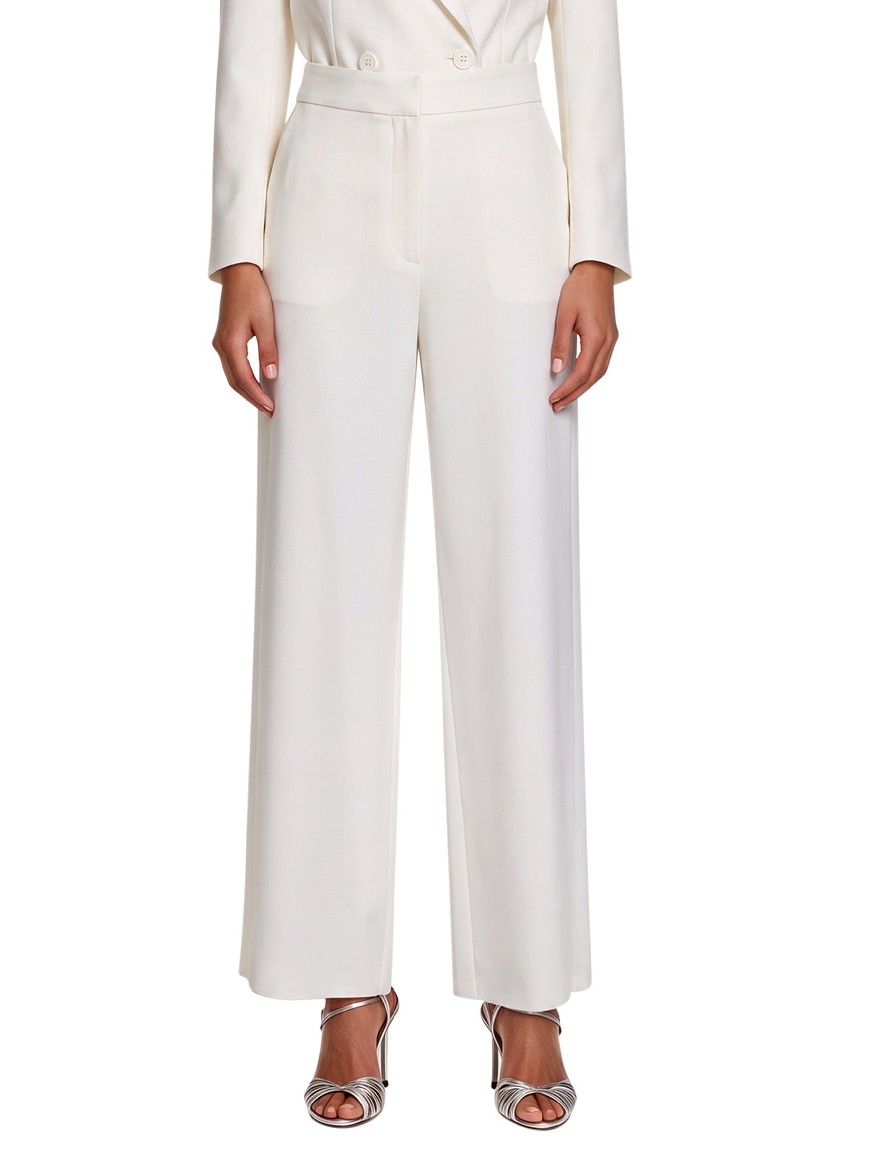 Pantaloni a vita alta Alaggio in bianco 