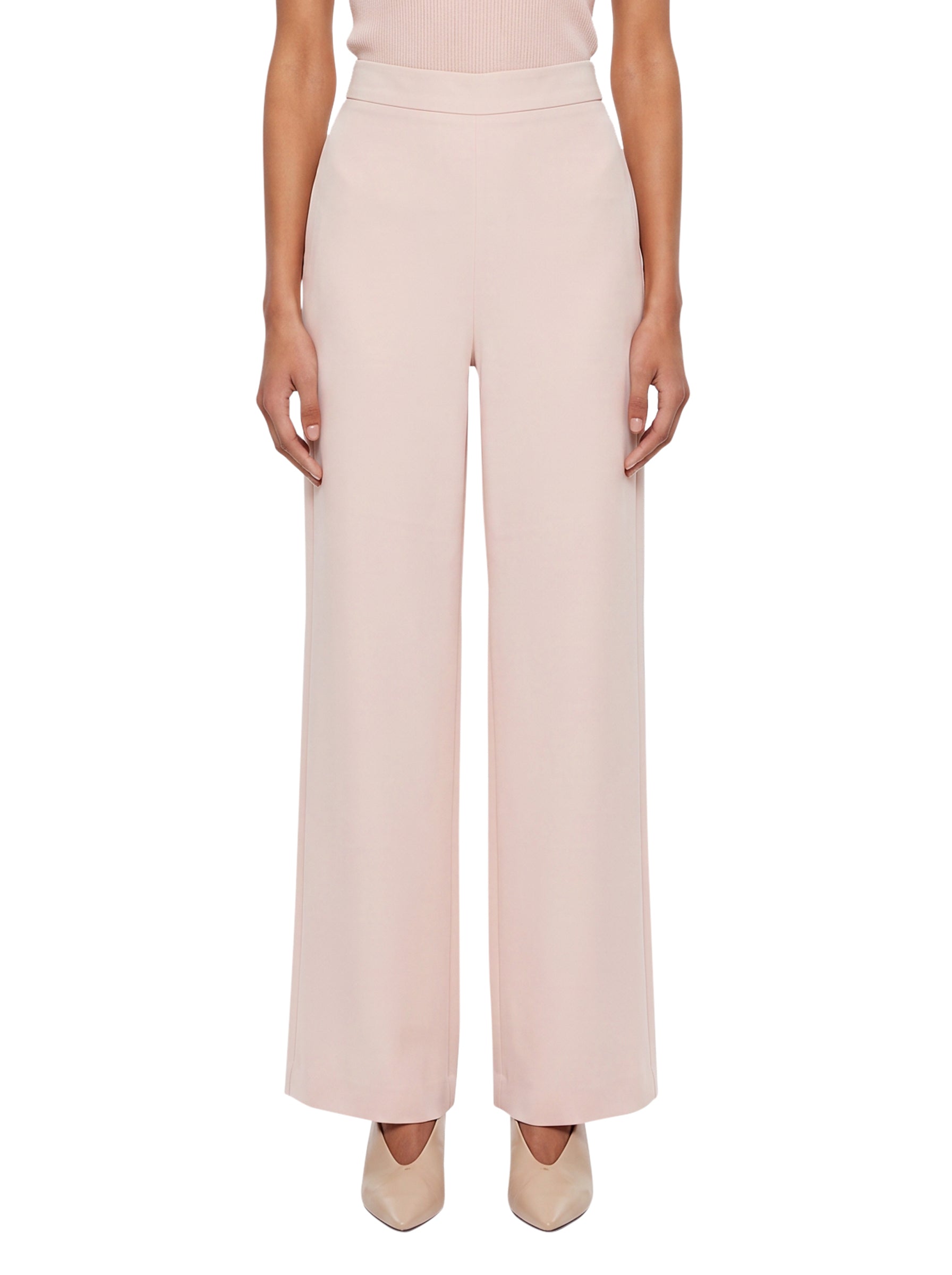 Pantalone wide leg in cady Alaggio in rosa 