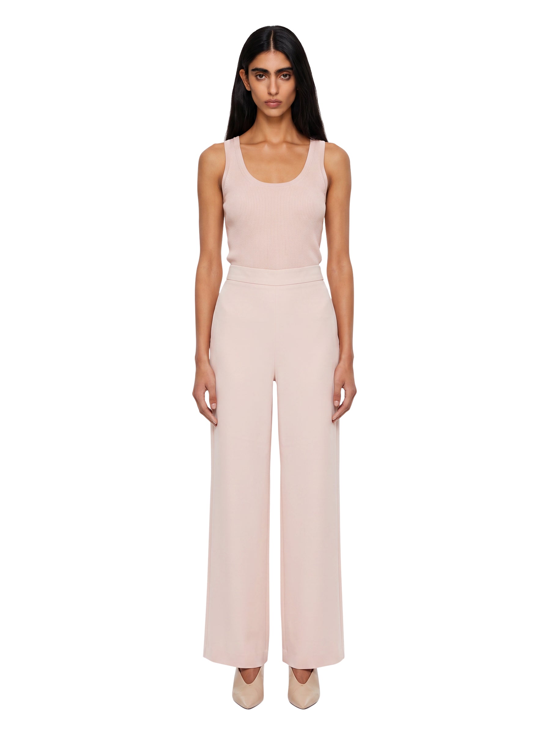 Pantalone wide leg in cady Alaggio in rosa 