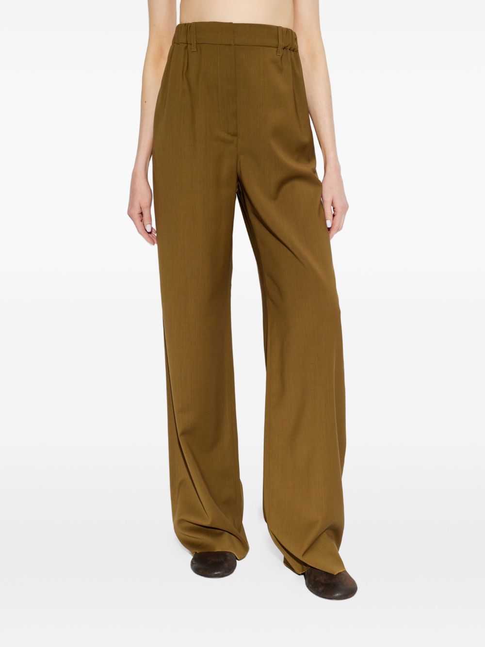 Pantaloi con cintura editto in verde 