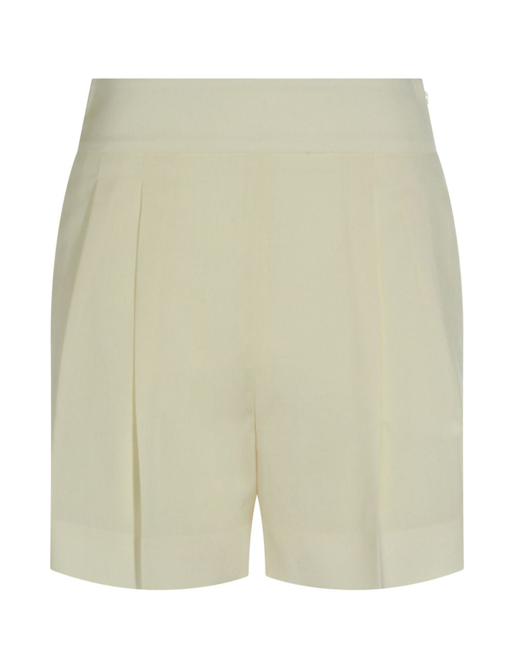 Shorts sartoriali con pieghe pittura in avorio 