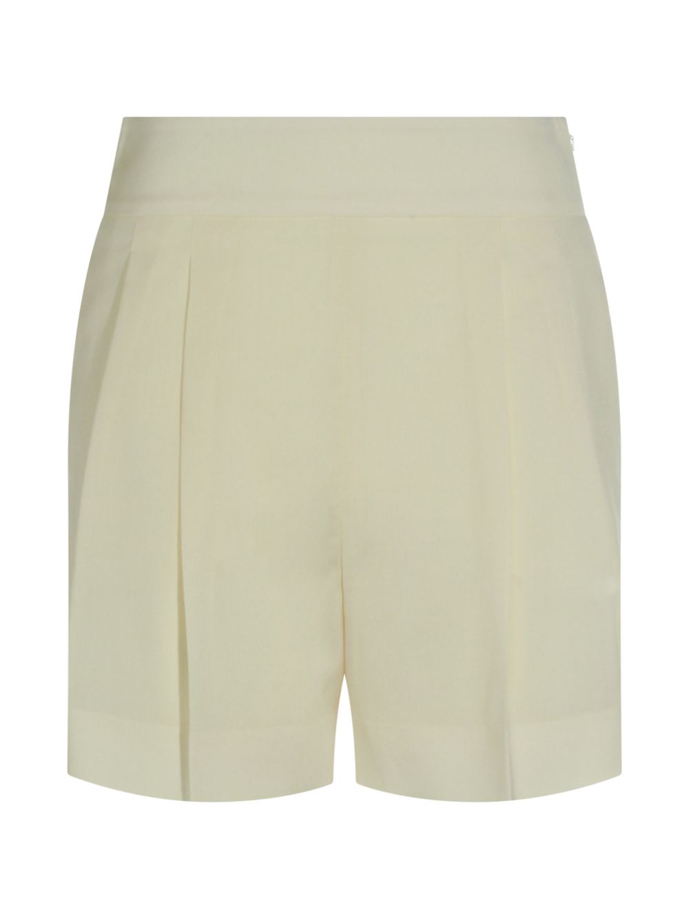 Shorts sartoriali con pieghe pittura in avorio 