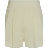 Shorts sartoriali con pieghe pittura in avorio 
