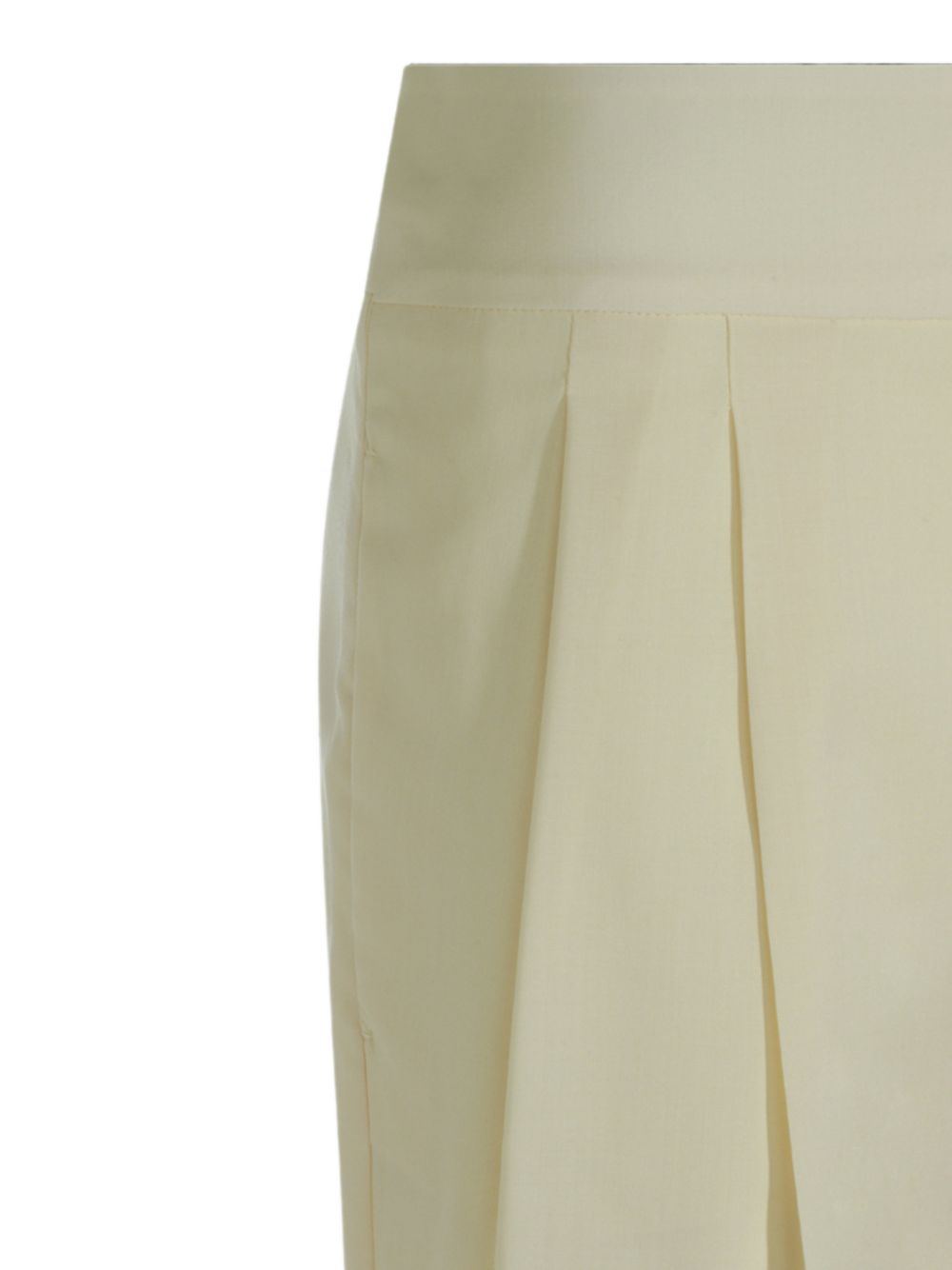 Shorts sartoriali con pieghe pittura in avorio 