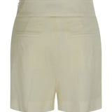 Shorts sartoriali con pieghe pittura in avorio 