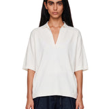 Top in maglia Alpino in bianco 