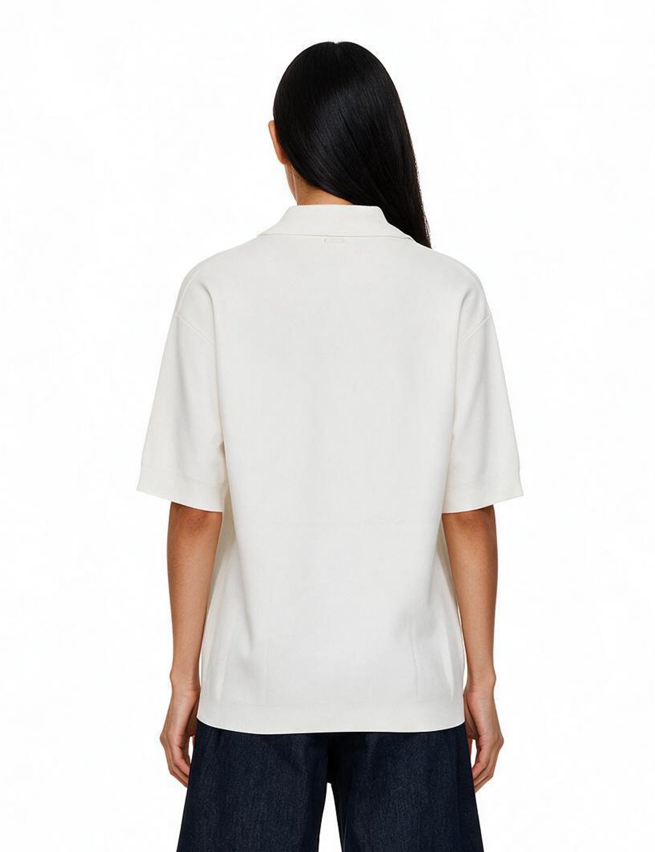 Top in maglia Alpino in bianco 