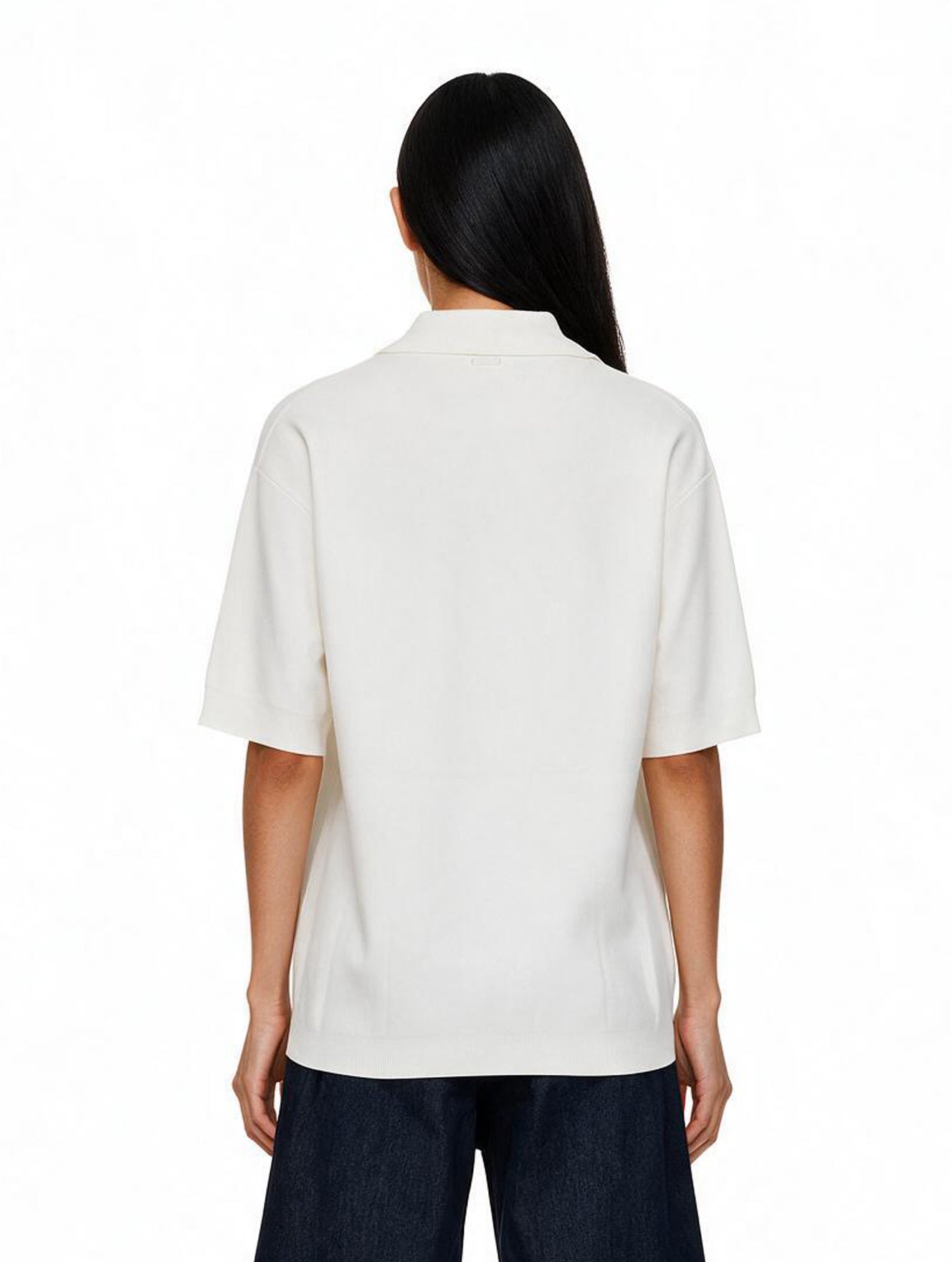 Top in maglia Alpino in bianco 