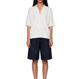 Top in maglia Alpino in bianco 