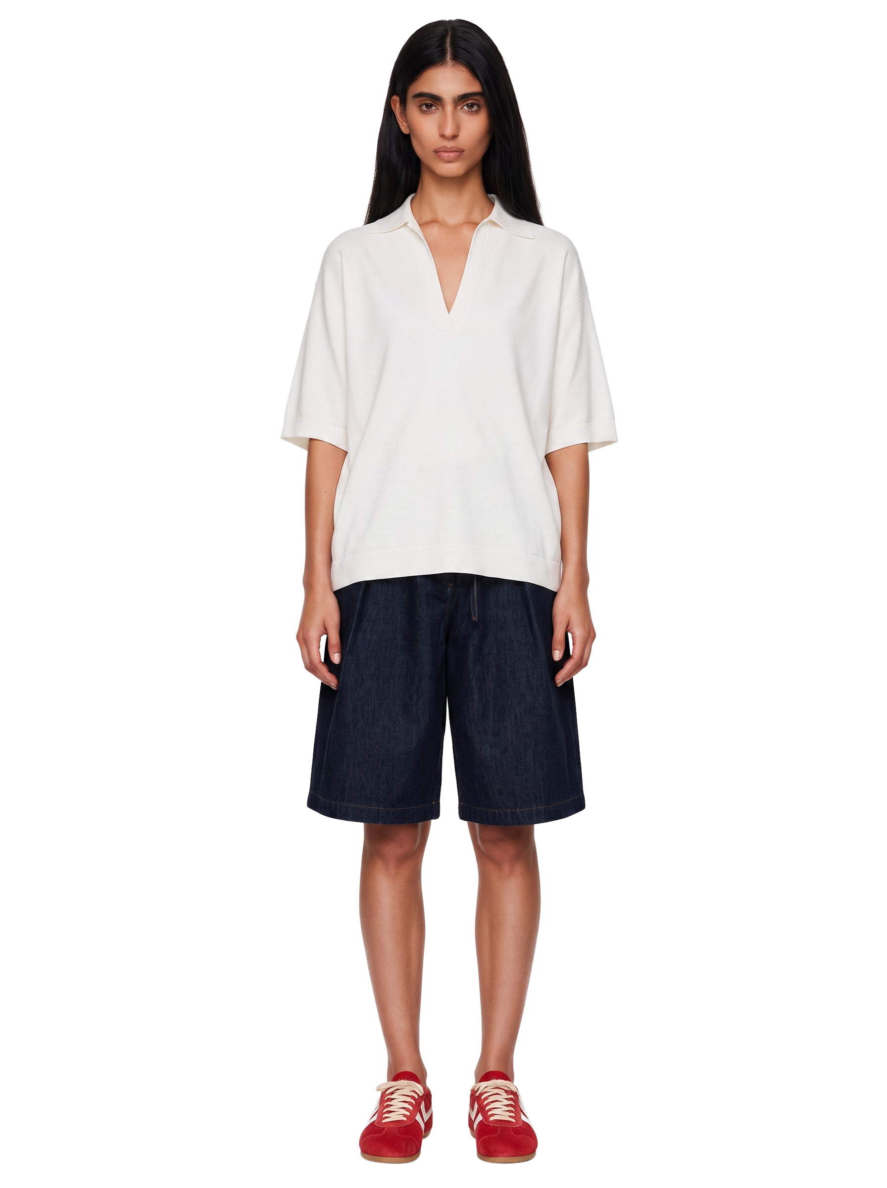 Top in maglia Alpino in bianco 