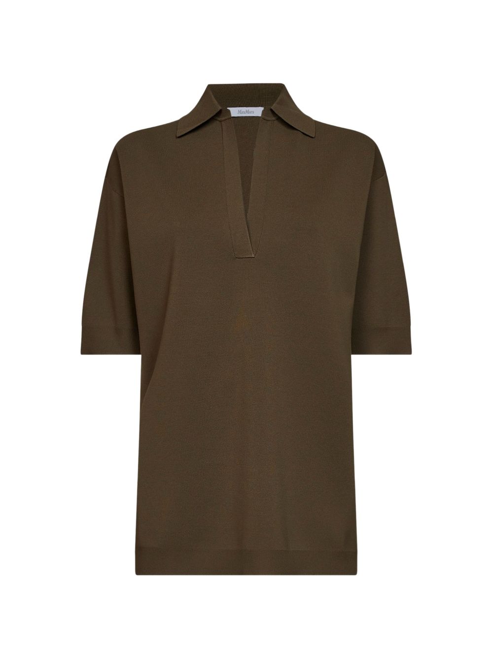 Polo in maglia alpino in marrone 