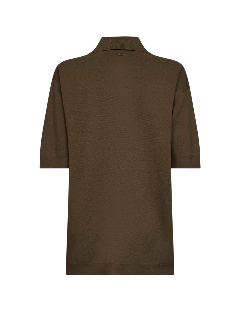 Polo in maglia alpino in marrone 