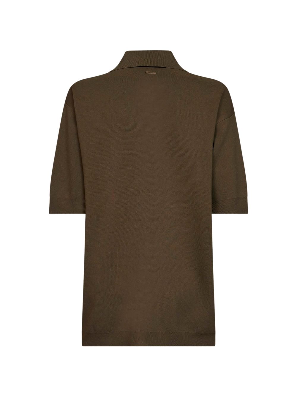 Polo in maglia alpino in marrone 
