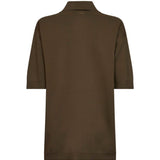 Polo in maglia alpino in marrone 