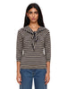 Top in maglia a righe fenice in bianco e blu