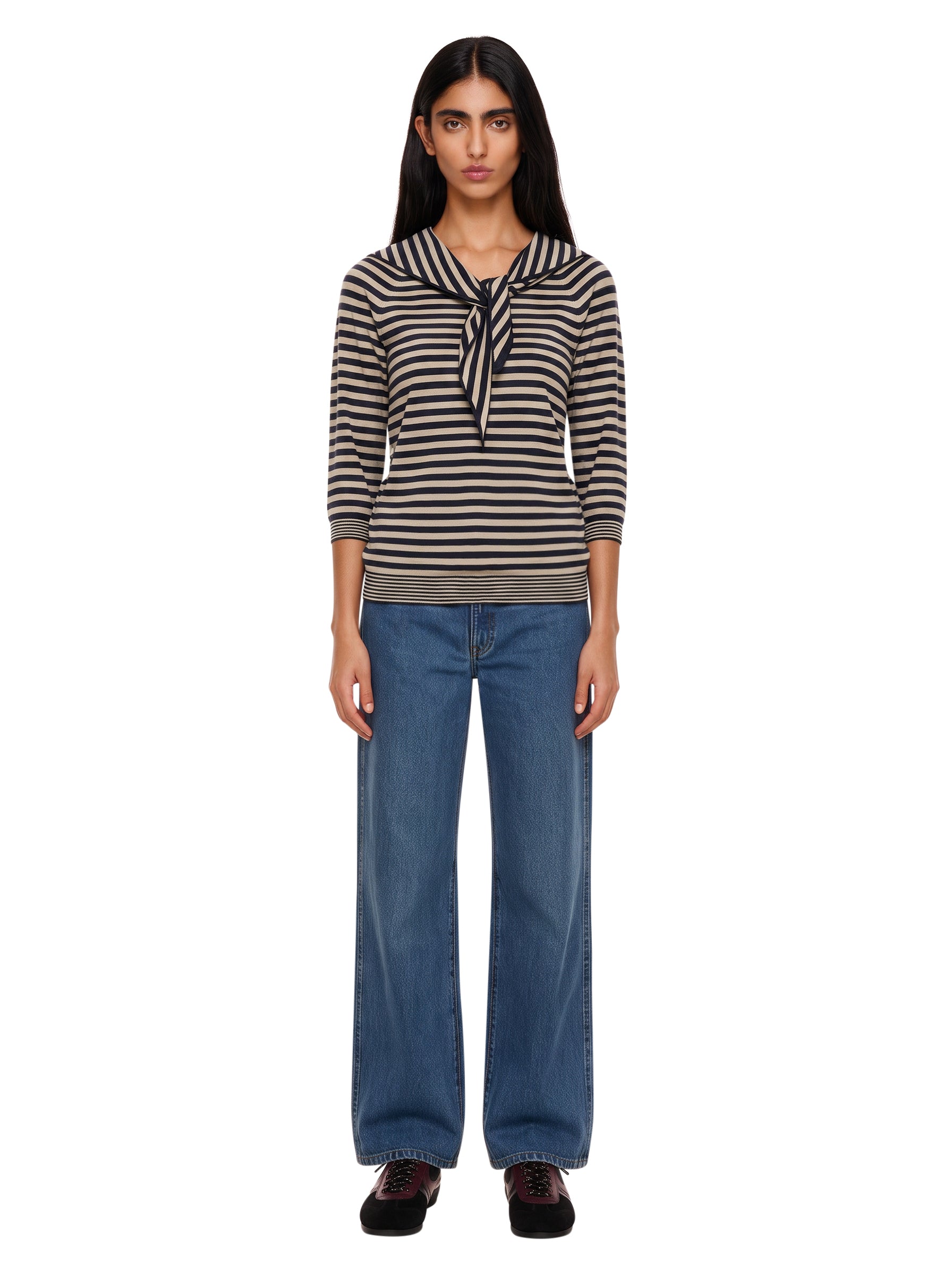 Top in maglia a righe Fenice multicolor 