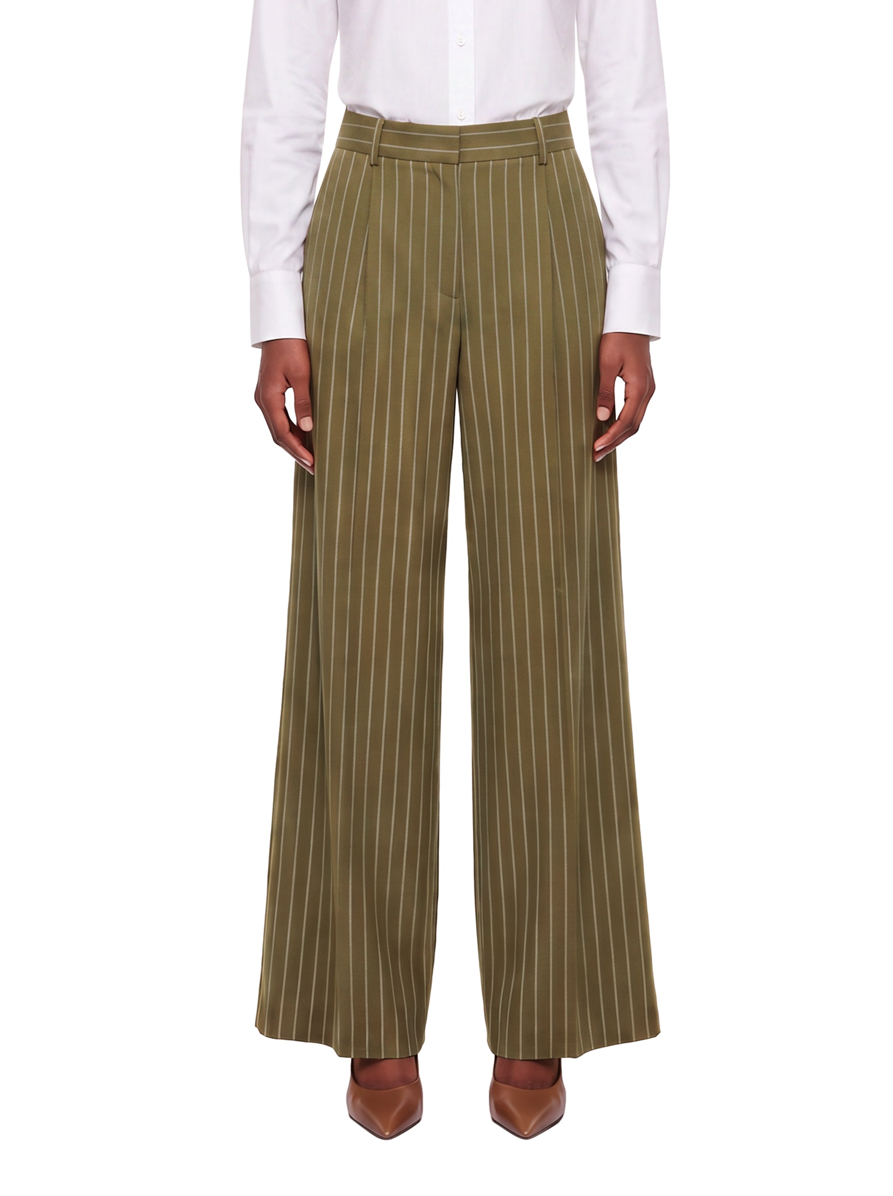 Pantaloni a righe rio in verde 