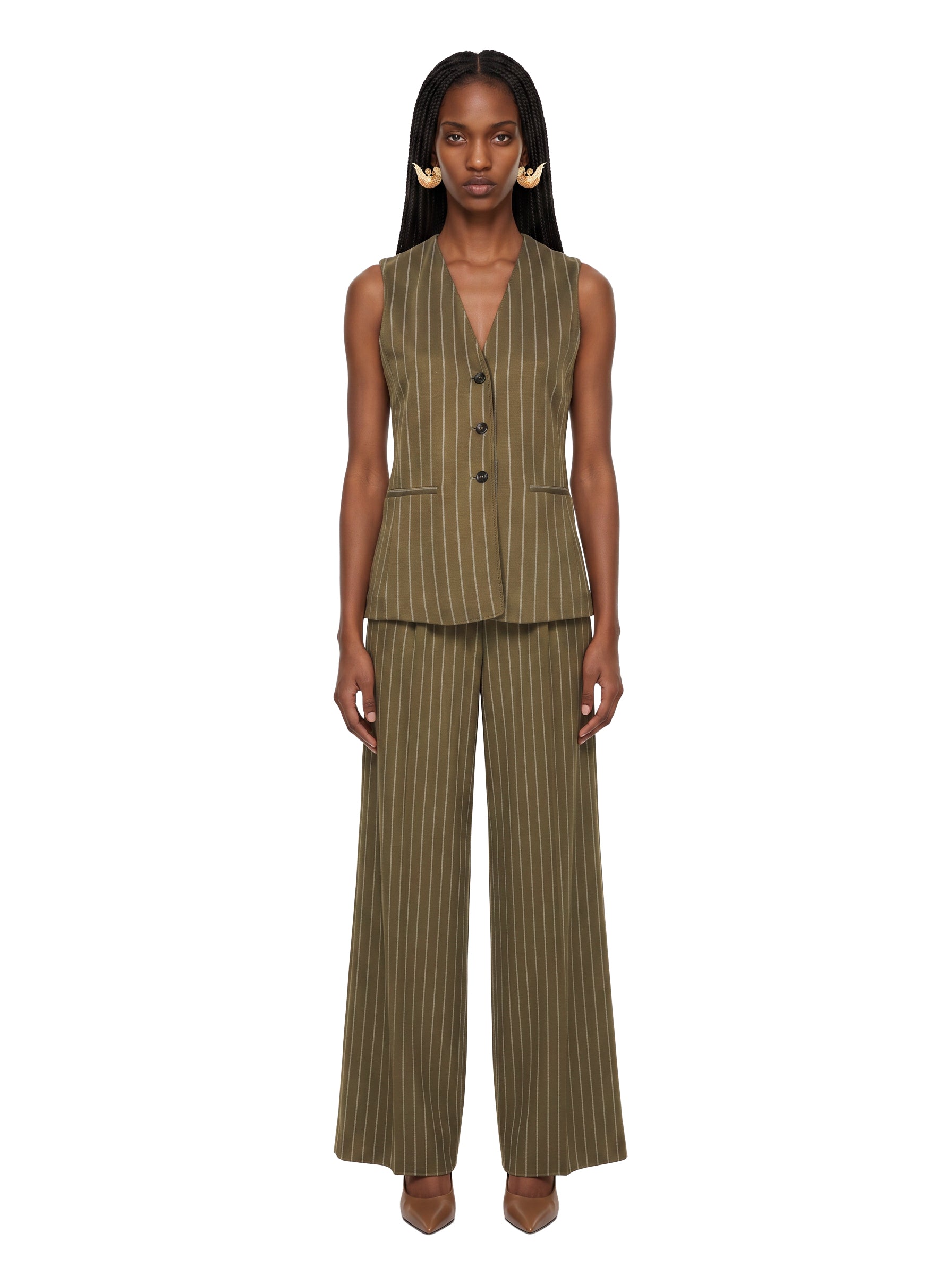 Pantaloni a righe rio in verde 